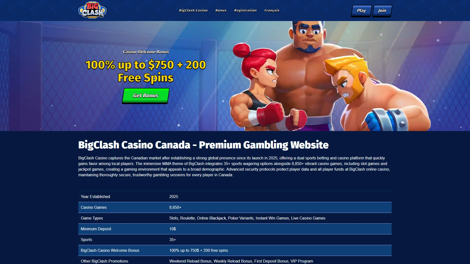 BigClash homepage
